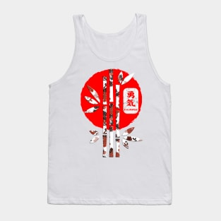 Japanese Courage Kanji Word Symbol Bamboo Enso Circle 235 Tank Top